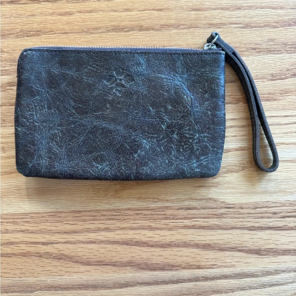 Patricia Nash Tooled Turquoise Leather Wristlet Clutch Western Cowgirl